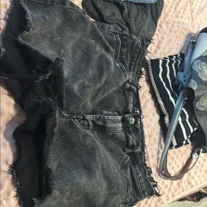 Women's Black Denim Shorts